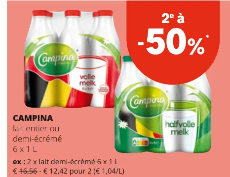 Offre: lait entier ou demi-écrémé