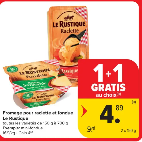 Offre: Fromage pour raclette et fondue