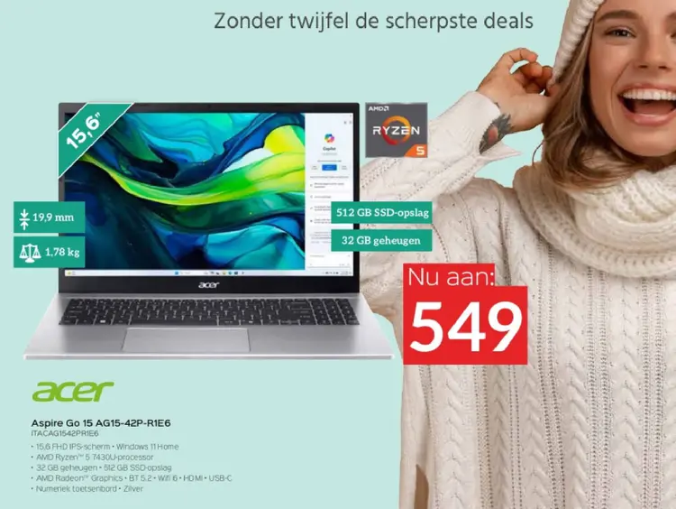 Promotie: Acer Aspire Go 15 AG15-42P-R1E6