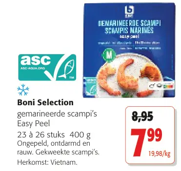 Promotie: Gemarineerde scampi's Easy Peel