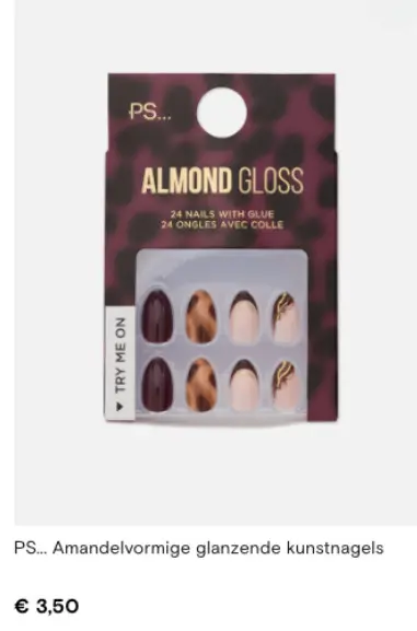 Promotie: Amandelvormige glanzende kunstnagels