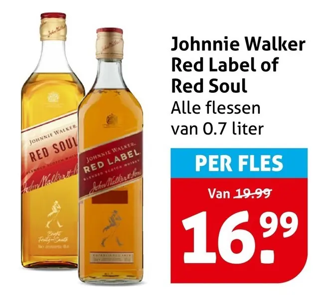Aanbieding: Johnnie Walker Red Label of Red Soul