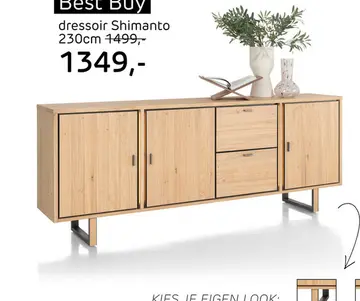 Aanbieding: Shimanto, Dressoir 230 Cm - 3-Deuren + 2-Laden (LED + Dimmer)