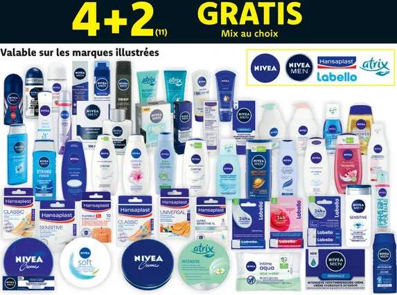 Offre: Nivea, Nivea Men, Hansaplast, Labello et Atrix