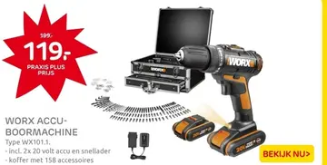Aanbieding: WORX ACCU-BOORMACHINE