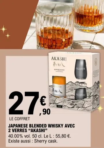 Promotie: Japanese Blended Whisky avec 2 verres "Akashi