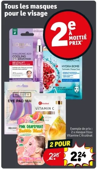 Offre: Masques pour le visage