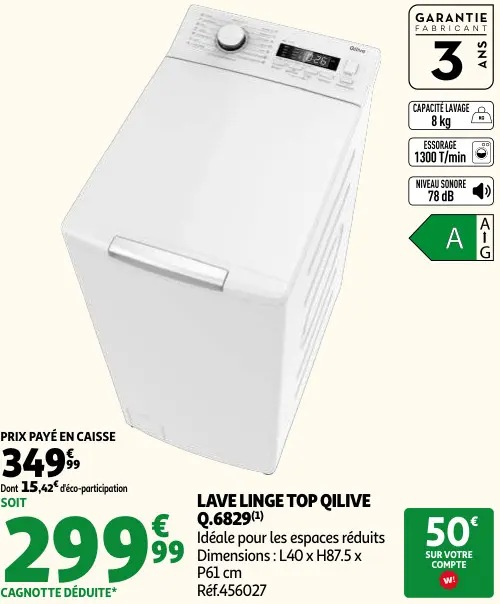 Promotie: Lave linge top
