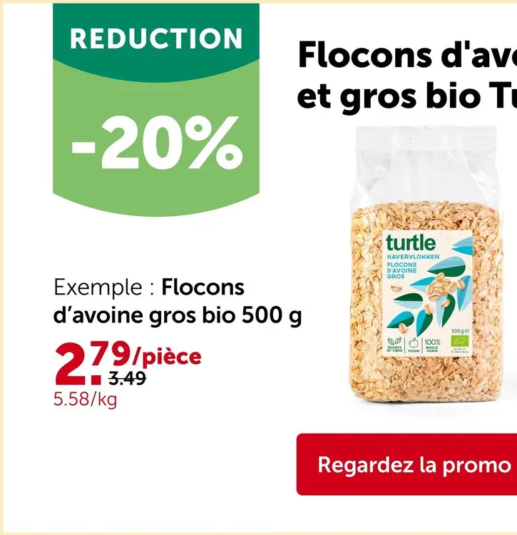 Offre: Flocons d'avoine et gros bio