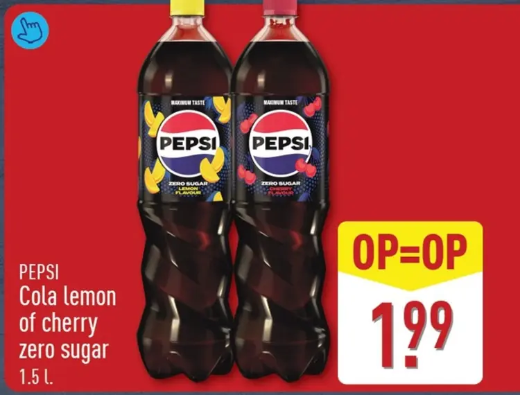 Aanbieding: PEPSI Cola lemon of cherry zero sugar