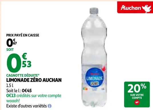 Offre: Limonade zero