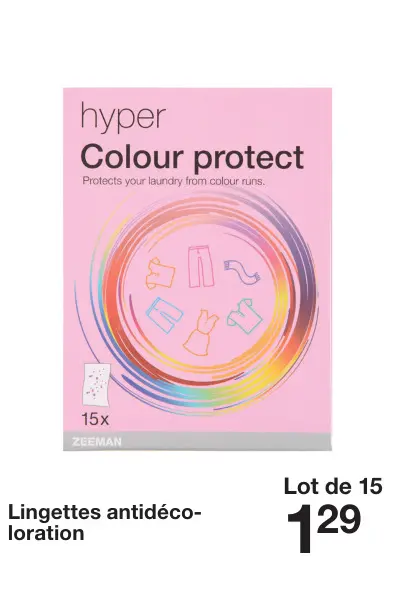 Offre: Lingettes antidécoloration hyper Colour prote