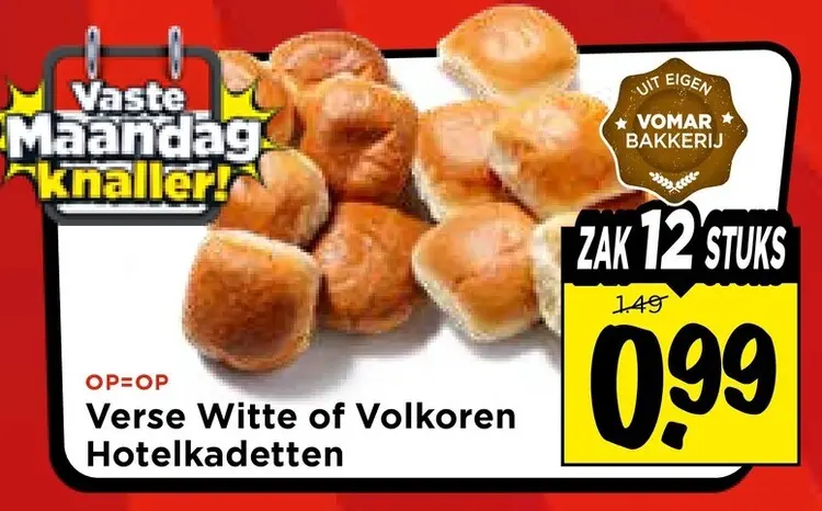 Aanbieding: Verse Witte of Volkoren Hotelkadetten