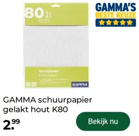 Aanbieding: GAMMA schuurpapier gelakt hout K80