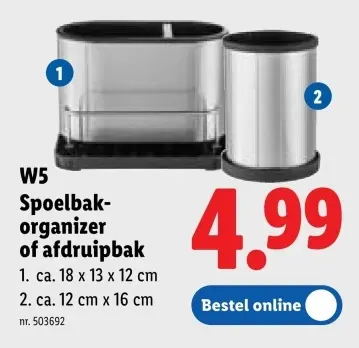 Promotie: Spoelbak-organizer of afdruipbak