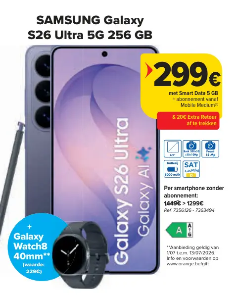 Promotie: Galaxy S26 Ultra 5G 256 GB