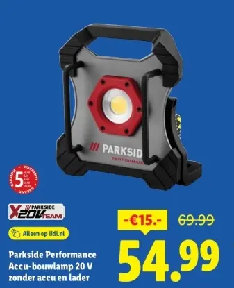 Aanbieding: Accu-bouwlamp 20 V