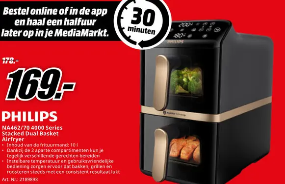 Promotie: NA462/70 4000 Series Stacked Dual Basket Airfryer