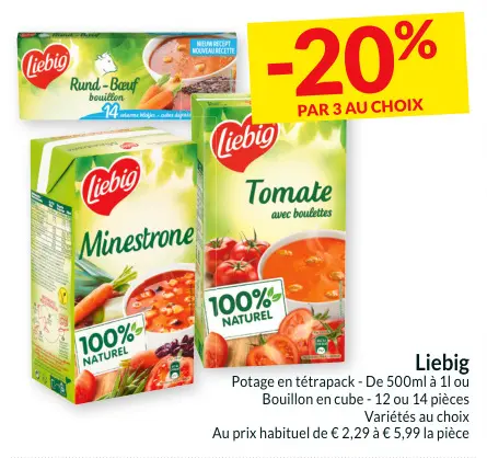 Offre: Potage en tétrapack ou Bouillon en cube