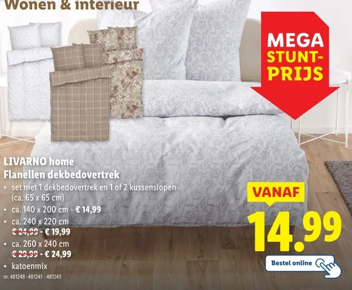 Aanbieding: Flanellen dekbedovertrek