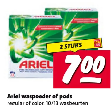 Aanbieding: Ariel waspoeder of pods