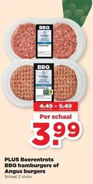 Aanbieding: PLUS Boerentrots BBQ hamburgers of Angus burgers