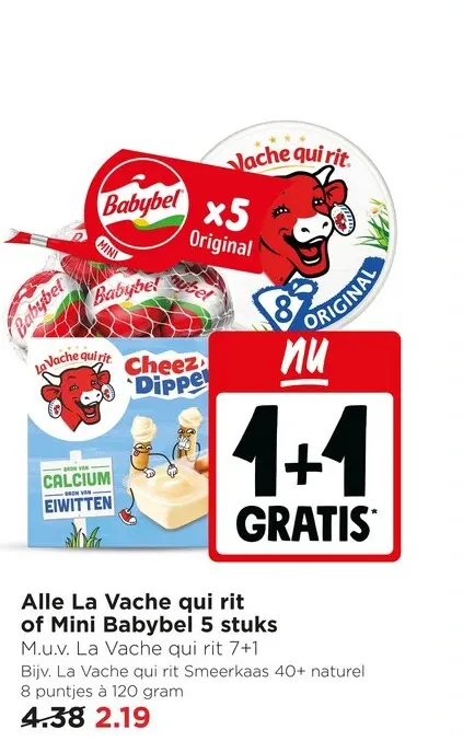 Aanbieding: Alle La Vache qui rit of Mini Babybel 5 stuks
