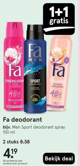 Aanbieding: Fa deodorant