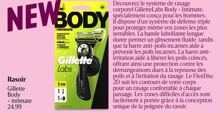 Offre: Rasoir Gillette Body + intimate