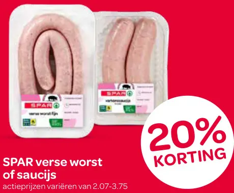 Aanbieding: Verse worst of saucijs
