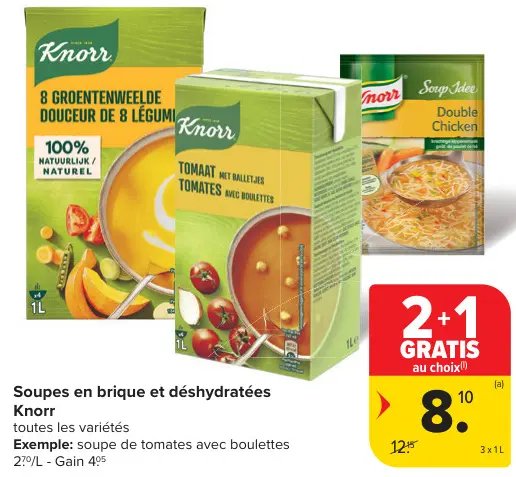 Offre: Soupes en brique et déshydratées