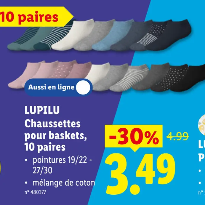 Offre: Chaussettes pour baskets