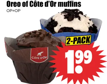 Aanbieding: Oreo of Côte d'Or muffins