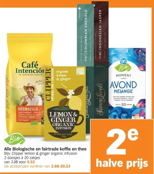 Aanbieding: Alle Biologische en fairtrade koffie en thee