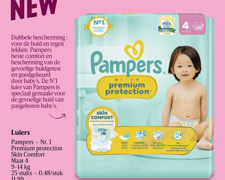 Aanbieding: Pampers Premium Protection Skin Comfort