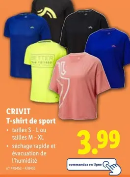 Offre: CRIVIT T-shirt de sport