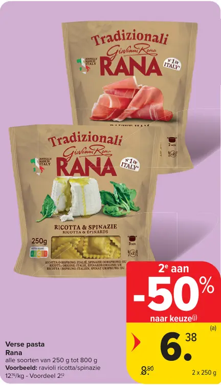 Promotie: Rana Ravioli ricotta/spinazie