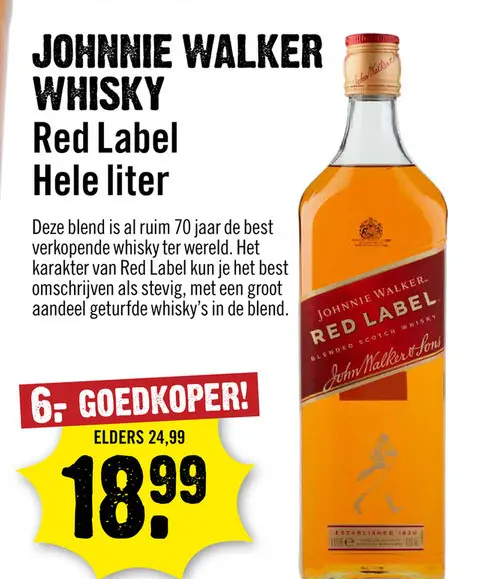Aanbieding: Johnnie Walker Red Label Whisky 100 cl