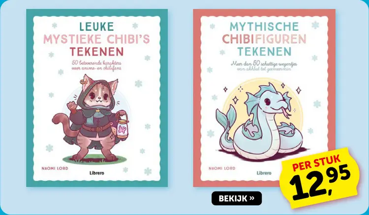 Promotie: Leuke mystieke chibi's tekenen & mythische chibifiguren tekenen