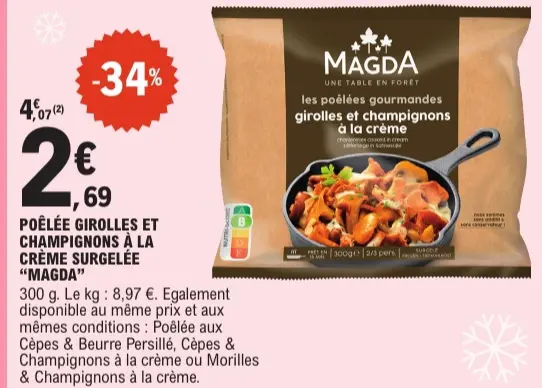 Promotie: Poêlée Girolles et Champignons à la Crème Sur