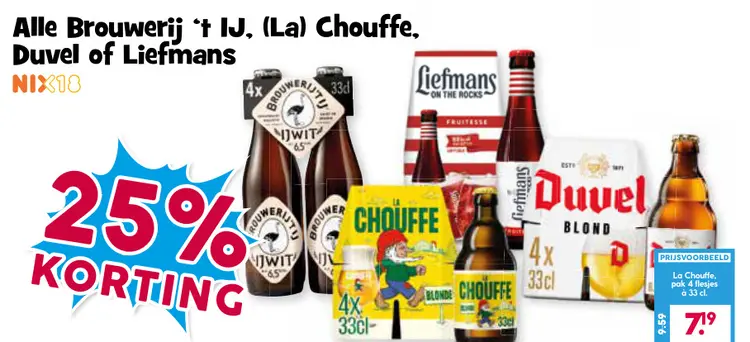 Aanbieding: Brouwerij 't IJ, La Chouffe, Duvel of Liefmans