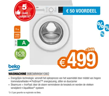Aanbieding: Wasmachine b9b3wm49410w2