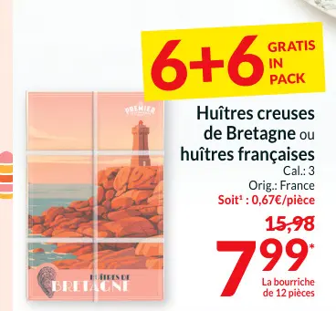 Offre: Huîtres creuses de Bretagne ou huîtres frança