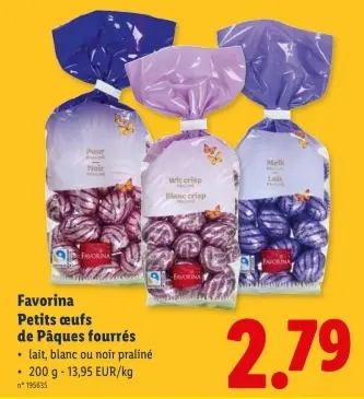 Offre: Petits œufs de Pâques fourrés
