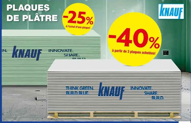 Offre: Plaques de platre