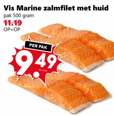 Aanbieding: zalmfilet met huid