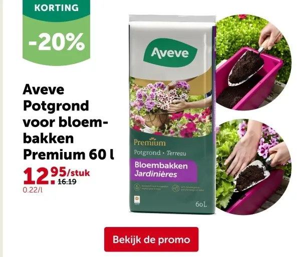 Promotie: Potgrond voor bloembakken Premium