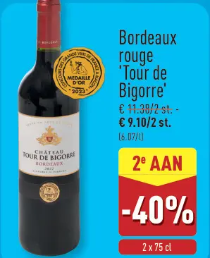 Promotie: Bordeaux rouge 'Tour de Bigorre'