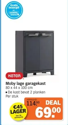 Aanbieding: Moby lage garagekast