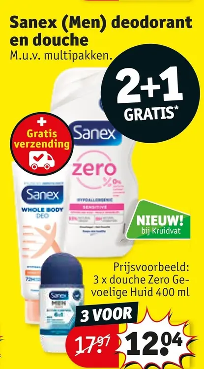 Promotie: Sanex (Men) deodorant en douche
